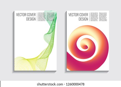 Blended covers, gradient wavy line shapes. Futuristic minimal design. Abstract cyber background. Modern visual effect. Repeating lines. For poster, layout, placard, grunge paper, card, book