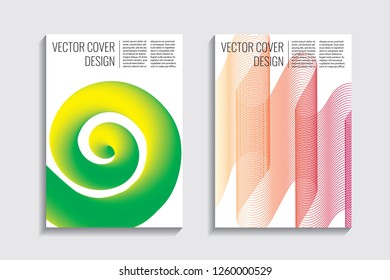 Blended covers, gradient wavy line shapes. Futuristic minimal design. Abstract cyber background. Modern visual effect. Repeating lines. For poster, layout, placard, grunge paper, card, book