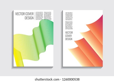Blended covers, gradient wavy line shapes. Futuristic minimal design. Abstract cyber background. Modern visual effect. Repeating lines. For poster, layout, placard, grunge paper, card, book