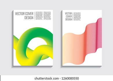 Blended covers, gradient wavy line shapes. Futuristic minimal design. Abstract cyber background. Modern visual effect. Repeating lines. For poster, layout, placard, grunge paper, card, book