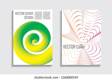 Blended covers, gradient wavy line shapes. Futuristic minimal design. Abstract cyber background. Modern visual effect. Repeating lines. For poster, layout, placard, grunge paper, card, book