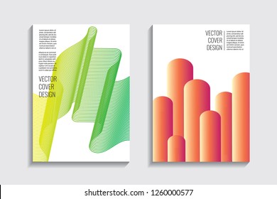 Blended covers, gradient wavy line shapes. Futuristic minimal design. Abstract cyber background. Modern visual effect. Repeating lines. For poster, layout, placard, grunge paper, card, book