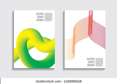 Blended covers, gradient wavy line shapes. Futuristic minimal design. Abstract cyber background. Modern visual effect. Repeating lines. For poster, layout, placard, grunge paper, card, book