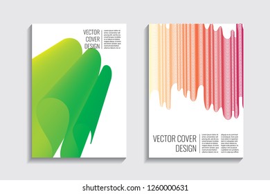 Blended covers, gradient wavy line shapes. Futuristic minimal design. Abstract cyber background. Modern visual effect. Repeating lines. For poster, layout, placard, grunge paper, card, book