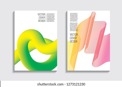 Blended covers, gradient wavy line shapes. Futuristic minimal design. Abstract cyber background. Modern visual effect. Repeating lines. For poster, layout, placard, grunge paper, card, book