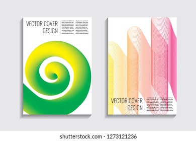 Blended covers, gradient wavy line shapes. Futuristic minimal design. Abstract cyber background. Modern visual effect. Repeating lines. For poster, layout, placard, grunge paper, card, book