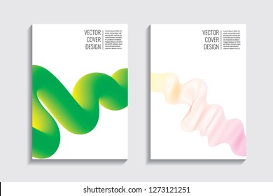 Blended covers, gradient wavy line shapes. Futuristic minimal design. Abstract cyber background. Modern visual effect. Repeating lines. For poster, layout, placard, grunge paper, card, book