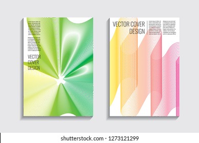 Blended covers, gradient wavy line shapes. Futuristic minimal design. Abstract cyber background. Modern visual effect. Repeating lines. For poster, layout, placard, grunge paper, card, book