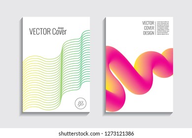 Blended covers, gradient wavy line shapes. Futuristic minimal design. Abstract cyber background. Modern visual effect. Repeating lines. For poster, layout, placard, grunge paper, card, book