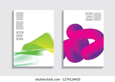Blended covers, gradient wavy line shapes. Futuristic minimal design. Abstract cyber background. Modern visual effect. Repeating lines. For poster, layout, placard, grunge paper, card, book