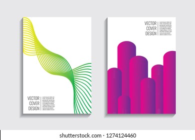 Blended covers, gradient wavy line shapes. Futuristic minimal design. Abstract cyber background. Modern visual effect. Repeating lines. For poster, layout, placard, grunge paper, card, book