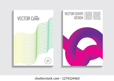 Blended covers, gradient wavy line shapes. Futuristic minimal design. Abstract cyber background. Modern visual effect. Repeating lines. For poster, layout, placard, grunge paper, card, book