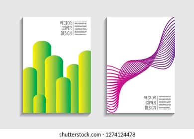 Blended covers, gradient wavy line shapes. Futuristic minimal design. Abstract cyber background. Modern visual effect. Repeating lines. For poster, layout, placard, grunge paper, card, book