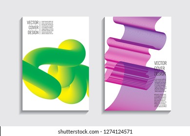 Blended covers, gradient wavy line shapes. Futuristic minimal design. Abstract cyber background. Modern visual effect. Repeating lines. For poster, layout, placard, grunge paper, card, book