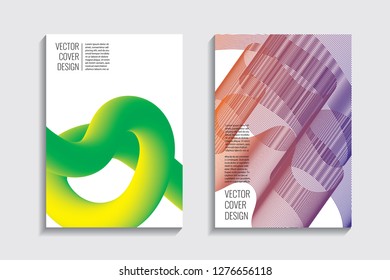 Blended covers, gradient wavy line shapes. Futuristic minimal design. Abstract cyber background. Modern visual effect. Repeating lines. For poster, layout, placard, grunge paper, card, book