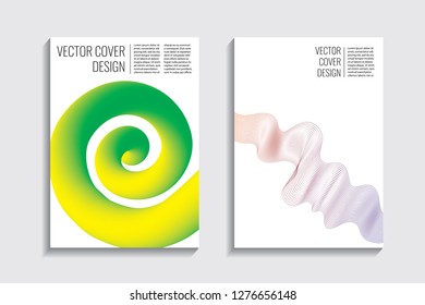 Blended covers, gradient wavy line shapes. Futuristic minimal design. Abstract cyber background. Modern visual effect. Repeating lines. For poster, layout, placard, grunge paper, card, book
