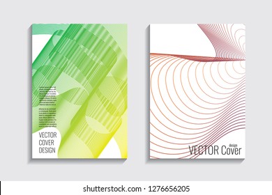Blended covers, gradient wavy line shapes. Futuristic minimal design. Abstract cyber background. Modern visual effect. Repeating lines. For poster, layout, placard, grunge paper, card, book
