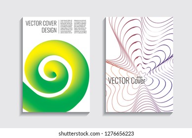Blended covers, gradient wavy line shapes. Futuristic minimal design. Abstract cyber background. Modern visual effect. Repeating lines. For poster, layout, placard, grunge paper, card, book