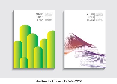 Blended covers, gradient wavy line shapes. Futuristic minimal design. Abstract cyber background. Modern visual effect. Repeating lines. For poster, layout, placard, grunge paper, card, book