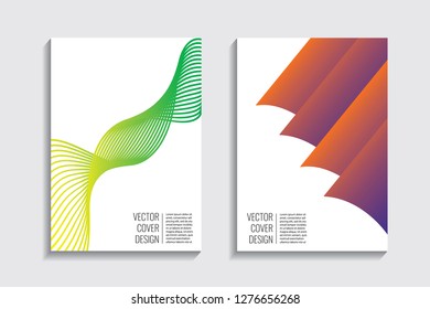 Blended covers, gradient wavy line shapes. Futuristic minimal design. Abstract cyber background. Modern visual effect. Repeating lines. For poster, layout, placard, grunge paper, card, book