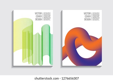 Blended covers, gradient wavy line shapes. Futuristic minimal design. Abstract cyber background. Modern visual effect. Repeating lines. For poster, layout, placard, grunge paper, card, book