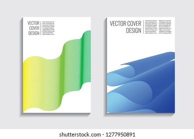 Blended covers, gradient wavy line shapes. Futuristic minimal design. Warm-colored bionic background. Modern visual effect. Repeating lines. For poster, layout, placard, grunge paper, card, book