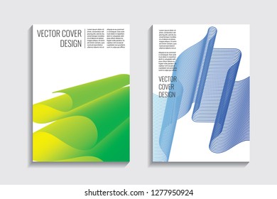 Blended covers, gradient wavy line shapes. Futuristic minimal design. Warm-colored bionic background. Modern visual effect. Repeating lines. For poster, layout, placard, grunge paper, card, book