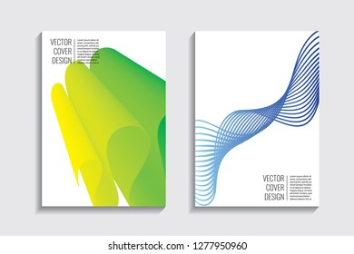 Blended covers, gradient wavy line shapes. Futuristic minimal design. Warm-colored bionic background. Modern visual effect. Repeating lines. For poster, layout, placard, grunge paper, card, book