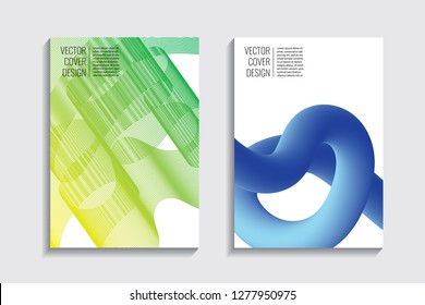 Blended covers, gradient wavy line shapes. Futuristic minimal design. Warm-colored bionic background. Modern visual effect. Repeating lines. For poster, layout, placard, grunge paper, card, book