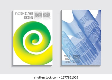 Blended covers, gradient wavy line shapes. Futuristic minimal design. Warm-colored bionic background. Modern visual effect. Repeating lines. For poster, layout, placard, grunge paper, card, book