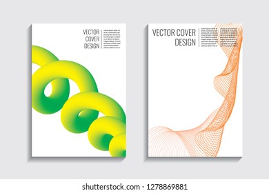 Blended covers, gradient wavy line shapes. Futuristic minimal design. Warm-colored bionic background. Modern visual effect. Repeating lines. For poster, layout, placard, grunge paper, card, book
