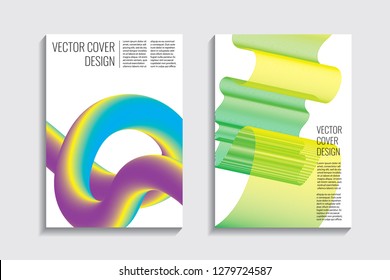 Blended covers, gradient wavy line shapes. Futuristic minimal design. Warm-colored bionic background. Modern visual effect. Repeating lines. For poster, layout, placard, grunge paper, card, book
