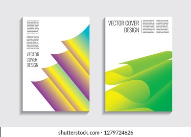 Blended covers, gradient wavy line shapes. Futuristic minimal design. Warm-colored bionic background. Modern visual effect. Repeating lines. For poster, layout, placard, grunge paper, card, book