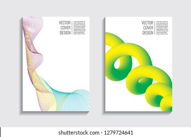 Blended covers, gradient wavy line shapes. Futuristic minimal design. Warm-colored bionic background. Modern visual effect. Repeating lines. For poster, layout, placard, grunge paper, card, book
