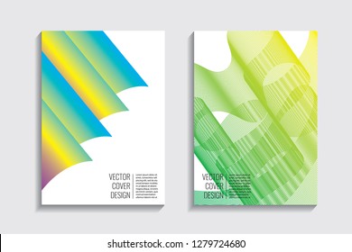 Blended covers, gradient wavy line shapes. Futuristic minimal design. Warm-colored bionic background. Modern visual effect. Repeating lines. For poster, layout, placard, grunge paper, card, book