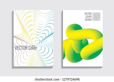 Blended covers, gradient wavy line shapes. Futuristic minimal design. Warm-colored bionic background. Modern visual effect. Repeating lines. For poster, layout, placard, grunge paper, card, book