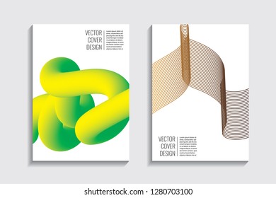 Blended covers, gradient wavy line shapes. Futuristic minimal design. Warm-colored bionic background. Modern visual effect. Repeating lines. For poster, layout, placard, grunge paper, card, book