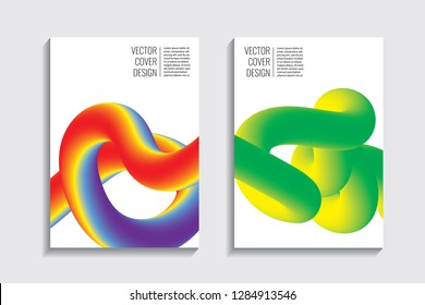 Blended covers, gradient wavy line shapes. Futuristic minimal design. Warm rainbow-colored bionic background. Modern visual effect. Repeating lines. For poster, layout, placard, grunge paper, card
