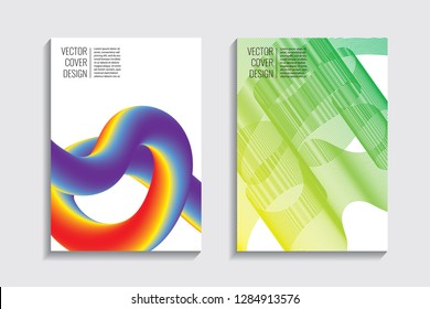 Blended covers, gradient wavy line shapes. Futuristic minimal design. Warm rainbow-colored bionic background. Modern visual effect. Repeating lines. For poster, layout, placard, grunge paper, card