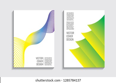 Blended covers, gradient wavy line shapes. Futuristic minimal design. Warm-colored bionic background. Modern visual effect. Repeating lines. For poster, layout, placard, grunge paper, card, book
