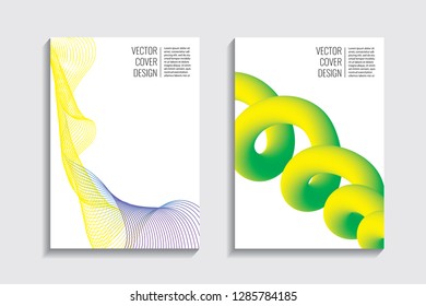 Blended covers, gradient wavy line shapes. Futuristic minimal design. Warm-colored bionic background. Modern visual effect. Repeating lines. For poster, layout, placard, grunge paper, card, book