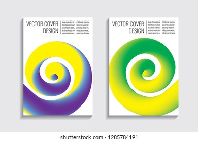 Blended covers, gradient wavy line shapes. Futuristic minimal design. Warm-colored bionic background. Modern visual effect. Repeating lines. For poster, layout, placard, grunge paper, card, book