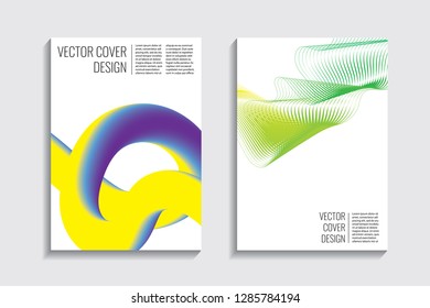 Blended covers, gradient wavy line shapes. Futuristic minimal design. Warm-colored bionic background. Modern visual effect. Repeating lines. For poster, layout, placard, grunge paper, card, book