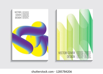 Blended covers, gradient wavy line shapes. Futuristic minimal design. Warm-colored bionic background. Modern visual effect. Repeating lines. For poster, layout, placard, grunge paper, card, book