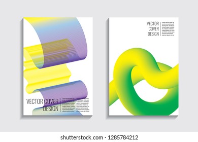 Blended covers, gradient wavy line shapes. Futuristic minimal design. Warm-colored bionic background. Modern visual effect. Repeating lines. For poster, layout, placard, grunge paper, card, book