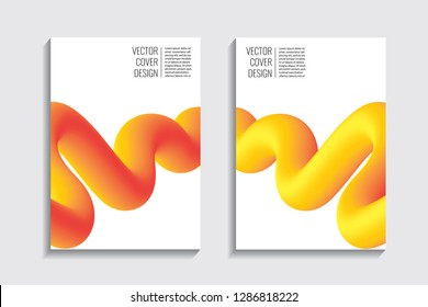 Blended covers, gradient wavy line shapes. Futuristic minimal design. Warm rainbow-colored bionic background. Modern visual effect. Repeating lines. For poster, layout, placard, grunge paper, card