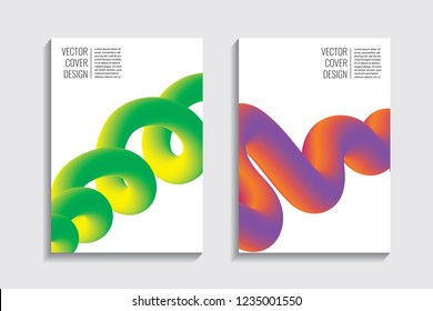 Cubiertas mezcladas con líneas onduladas degradadas. Diseño minimalista futurista con fondo biónico multicolor. De alta tecnología. Formato A4. Vector Eps10. Para el cartel, diseño, cartel, papel del grunge, tarjeta, libro.