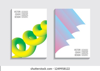 Blended covers, holo gradient wavy line shapes. Futuristic minimal design. Multi-colored bionic background. Modern visual effect. Repeating lines. For poster, layout, placard, grunge paper, card, book