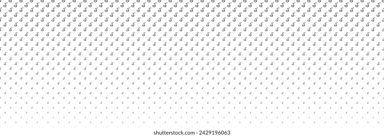 Blended doodle black music notes line on white for pattern and background, halftone effect.