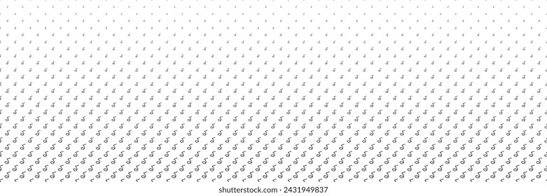 Blended doodle black music notes line on white for pattern and background, halftone effect.